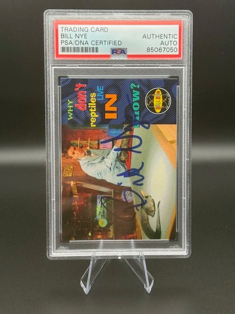 BILL NYE SIGNED 1995 SKYBOX #38 PSA AUTO GRADE - Curators Corner LLC
