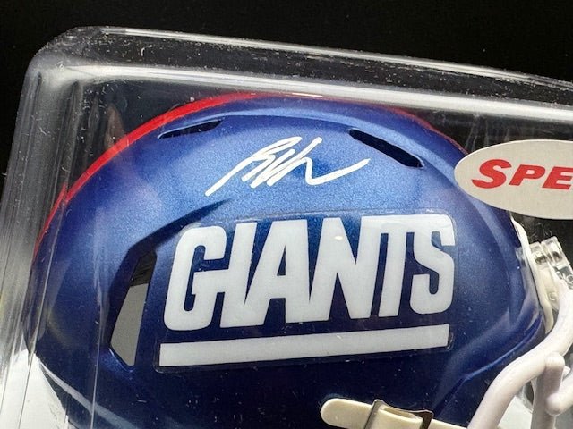 Bryce Ford - Wheaton Signed NY Giants Mini Helmet - Curators Corner LLC