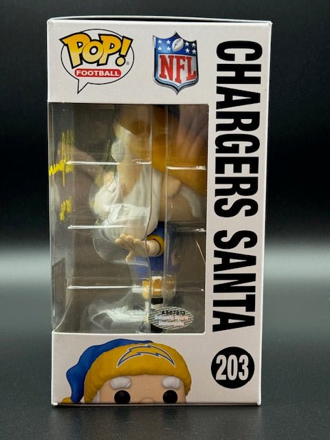 Charlie Joiner Signed and Inscribed Charger Santa Funko Pop #203 - Curators Corner LLC