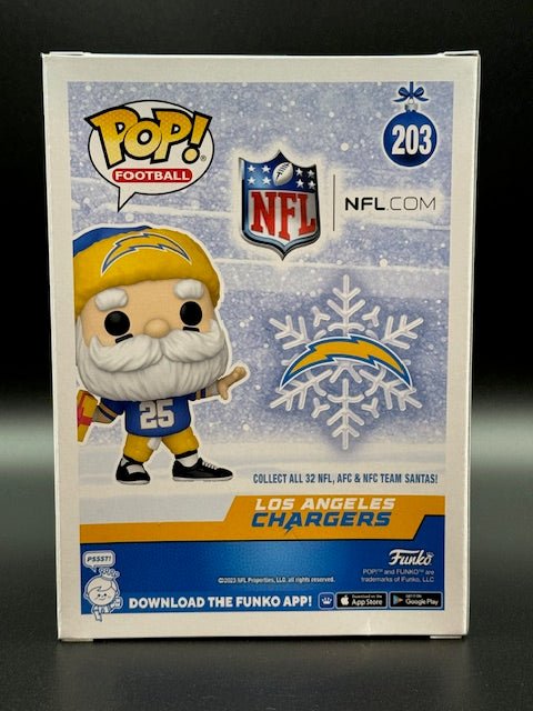 Charlie Joiner Signed and Inscribed Charger Santa Funko Pop #203 - Curators Corner LLC