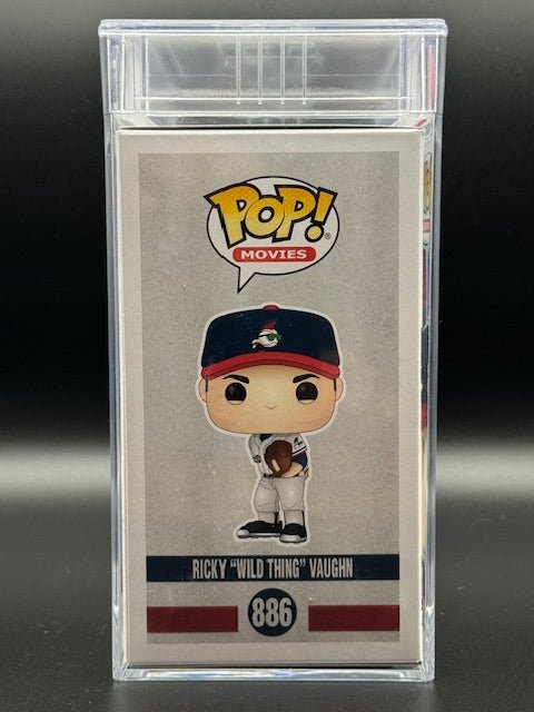 Charlie Sheen Signed Ricky "Wild Thing" Vaughn Funko Pop #886 - Curators Corner LLC