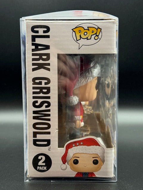 Chevy Chase and Randy Quaid Signed and Inscribed National Lampoon Christmas Vacation Clark and Eddie Two Pack Funko Pop - Curators Corner LLC