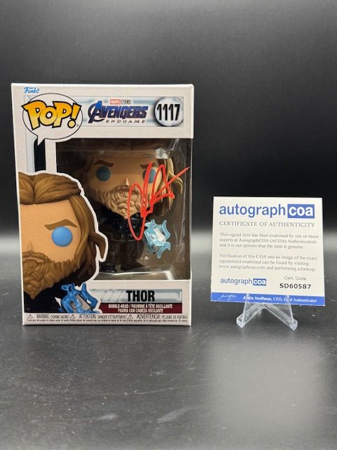 Chris Hemsworth Signed "Avengers Endgame" #1117 Thor Bobble - Head Funko Pop! Vinyl Figure (ACOA) - Curators Corner LLC
