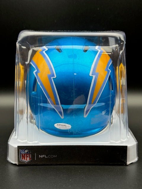 Dan Fouts Signed Chargers Mini Helmet (Flash Alternate) - Curators Corner LLC