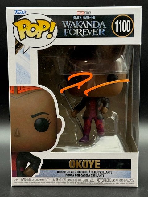 Danai Gurira Signed Marvel Studios Black Panther Wakanda Forever Okoye Funko Pop #1100 - Curators Corner LLC