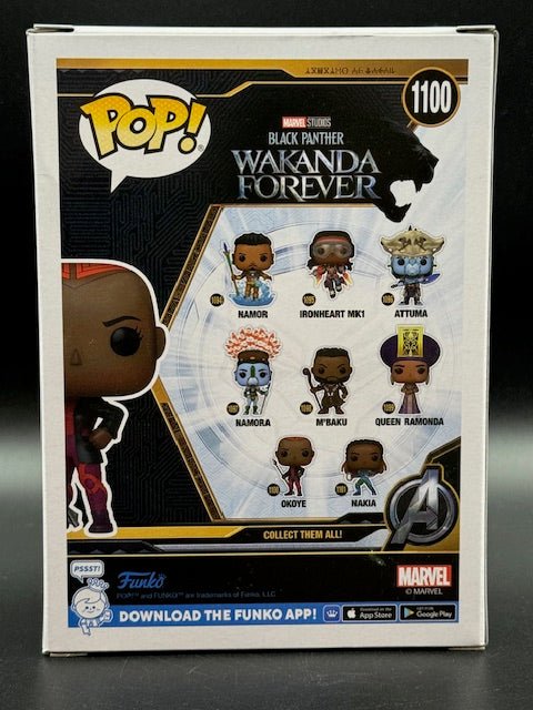 Danai Gurira Signed Marvel Studios Black Panther Wakanda Forever Okoye Funko Pop #1100 - Curators Corner LLC
