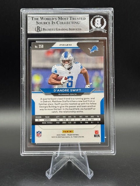 D'Andre Swift Signed 2020 Panini Prizm Prizms Red White & Blue #358 RC (BGS) - Curators Corner LLC