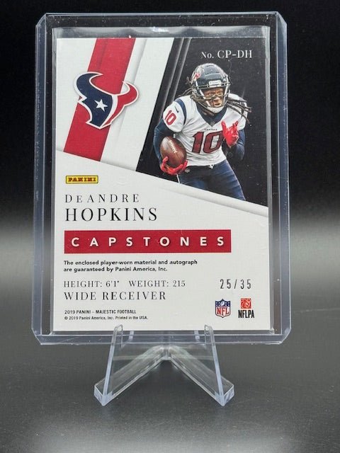 Deandre Hopkins 2019 Panini Autograph Quad Relic Card #CP - DH Numbered 25/35 - Curators Corner LLC