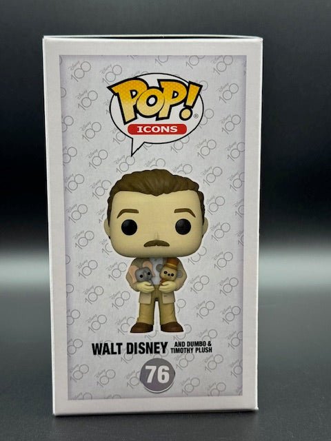Disney 100 Walt Disney With Dumbo And Timothy Ram Fam Collectable Custom Drawn on Funko Pop #76 - Curators Corner LLC