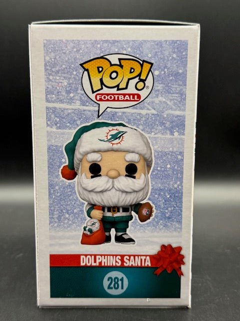 Dwight Stephenson Signed Dolphins SANTA Funko Pop #281 w/HOF'98 (SCHWARTZ COA) - Curators Corner LLC