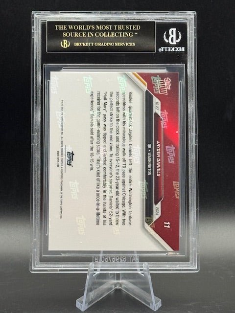 Jayden Daniels 2024 Topps Now #11 RC (BGS Black Label 10) - Curators Corner LLC