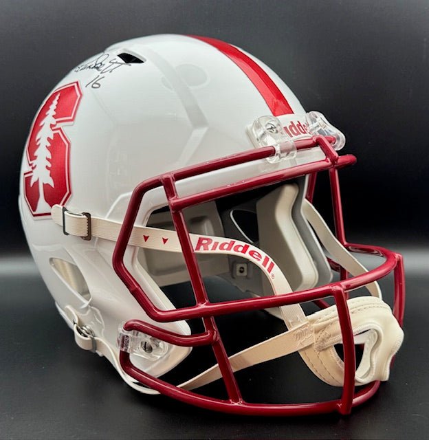 Jim Plunkett Signed Stanford Cardinals Full Size Replica Speed Helmet - Curators Corner LLC
