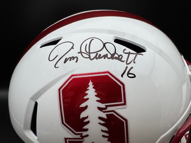 Jim Plunkett Signed Stanford Cardinals Full Size Replica Speed Helmet - Curators Corner LLC