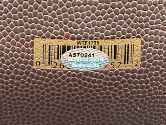 John Hannah Signed and Inscribed Football - Curators Corner LLC