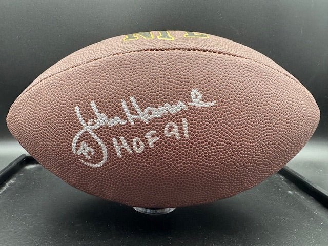 John Hannah Signed and Inscribed Football - Curators Corner LLC