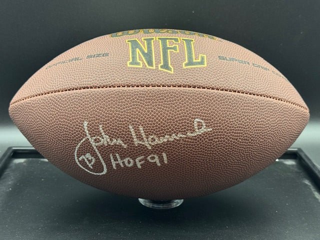 John Hannah Signed and Inscribed Football - Curators Corner LLC