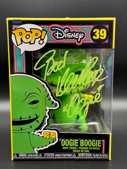Ken Page Signed and Inscribed Disney Oogie Boogie Funko Pop #39 *Black Light Edition* - Curators Corner LLC