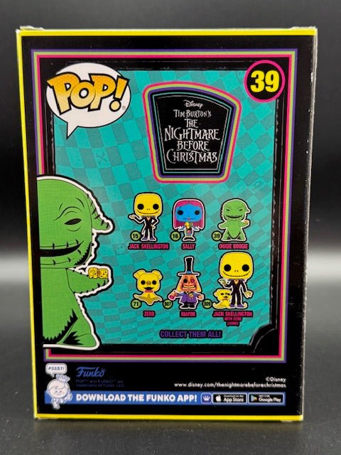 Ken Page Signed and Inscribed Disney Oogie Boogie Funko Pop #39 *Black Light Edition* - Curators Corner LLC
