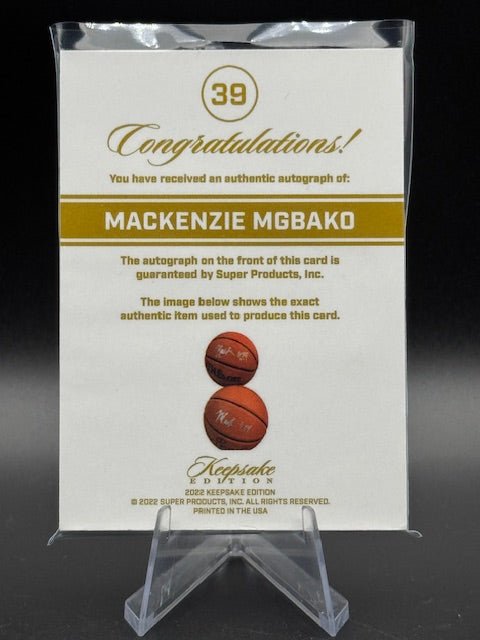 Mackenzie Mgbako 2024 Keepsake Multi Sport Relic/Auto 31/50 - Curators Corner LLC