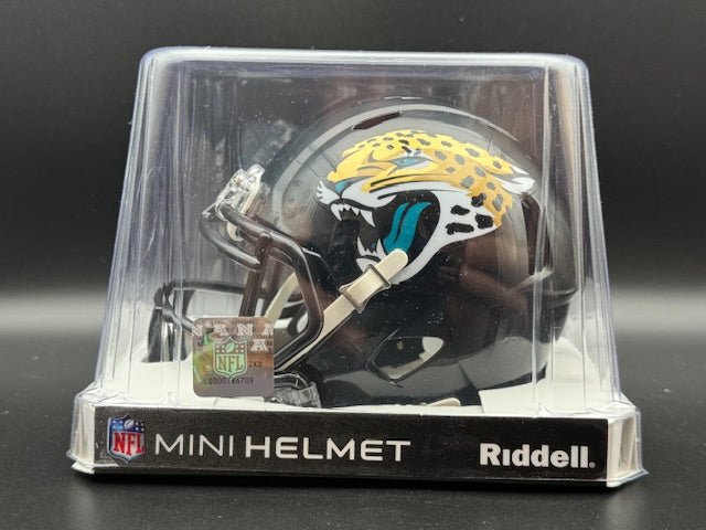 Mark Brunell Signed Jaguars Throwback Mini Speed Helmet - Curators Corner LLC