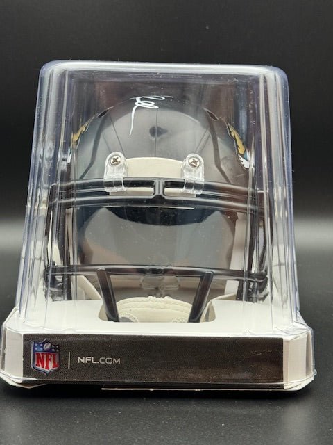 Mark Brunell Signed Jaguars Throwback Mini Speed Helmet - Curators Corner LLC