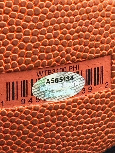 Maurice Cheeks Signed and Inscribed 76ers Logo Basketball - Curators Corner LLC