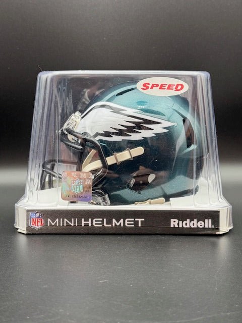 Miles Sanders Signed Eagles Mini Helmet - Curators Corner LLC