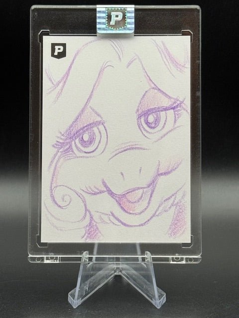 Miss Piggy Original Sketch Card Signed by Artist Guy Gilchrist - Curators Corner LLC