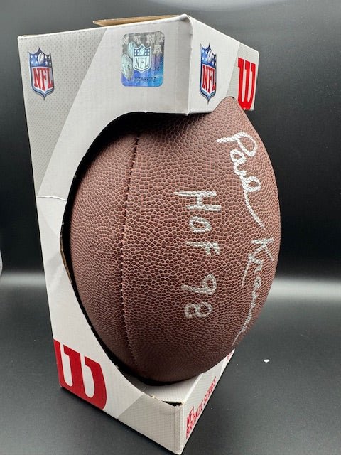 Paul Krause Signed and Inscribed Football - Curators Corner LLC