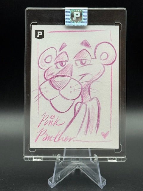 Pink Panther Sketch Card Signed by Guy Gilchrist - Curators Corner LLC