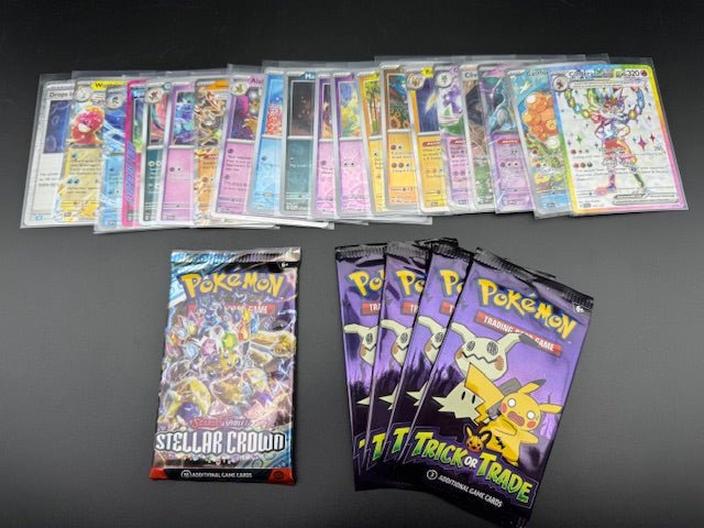 POKEMON MYSTERY BUNDLE (5 PACKS & 20 LOOSE CARDS) - Curators Corner LLC