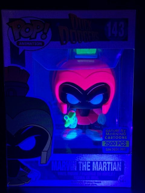 Pop! Animation Duck Dodgers Marvin The Martian Black Light Funko Pop #143 - Curators Corner LLC
