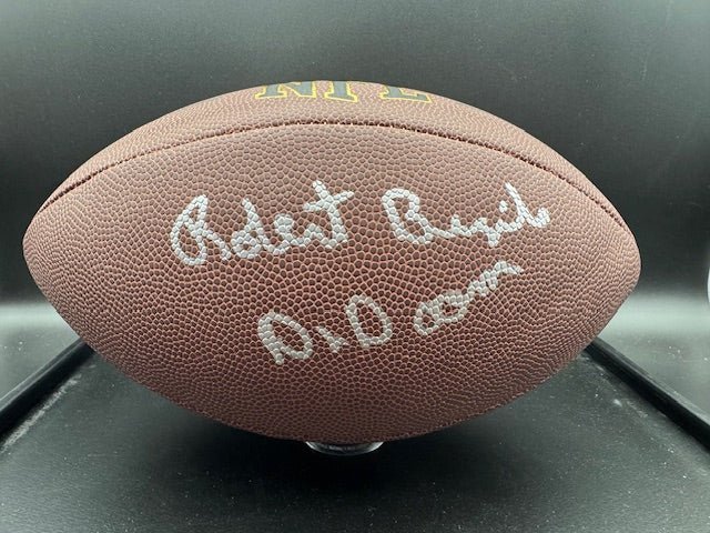 Robert Brazile Signed and Inscribed Football - Curators Corner LLC