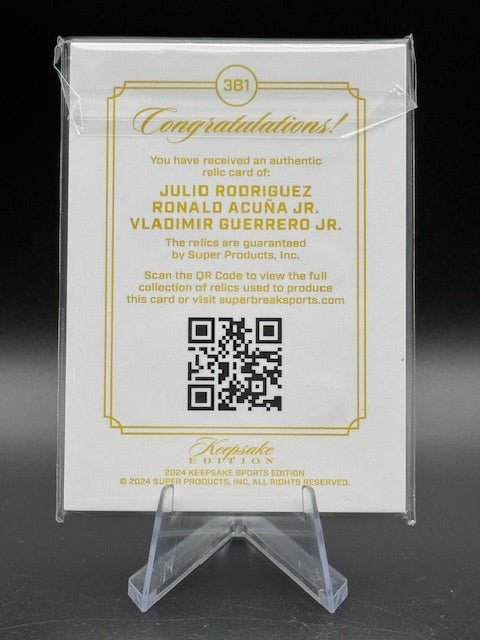 Rodriguez/Acuna/Guerrero 2024 Keepsake Triple Gem/Triple Relic 10/99 - Curators Corner LLC