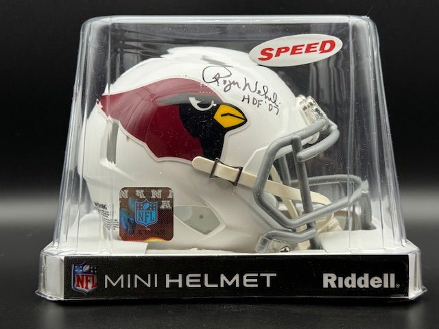 Roger Wehrli Signed and Inscribed Mini Speed Helmet - Curators Corner LLC