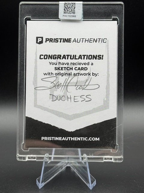 Scott Cook Signed and Inscribed Aristocats Duchess Sketch Card - Curators Corner LLC