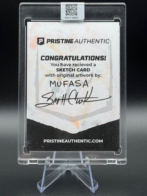 Scott Cook Signed Mufasa Sketch Card - Curators Corner LLC