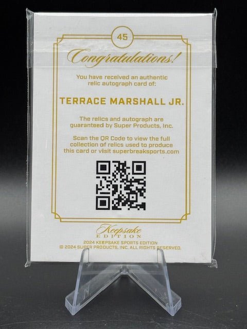 Terrace Marshall Jr. 2024 Keepsake Multi Sport Gem/Patch/Auto 68/75 - Curators Corner LLC