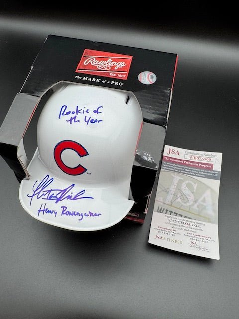 Thomas Ian Nicholas Signed and Inscribed Chicago Cubs Replica Mini Helmet - Curators Corner LLC