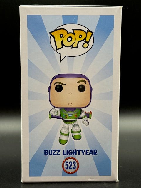 Tim Allen Signed Disney Toy Story 4 Buzz Lightyear Funko Pop #523 - Curators Corner LLC
