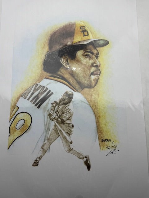 Tony Gwynn SanDiego Padres 12x18 Lithograph Signed by Brian Barton Numbered to 250 - Curators Corner LLC