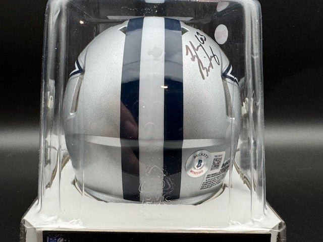 Tyler Biadasz Signed Dallas Cowboys Mini Helmet - Curators Corner LLC