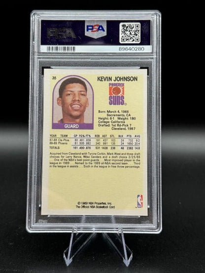 1989 NBA Hoops Kevin Johnson Rookie Card #35 PSA 7 - Curators Corner LLC