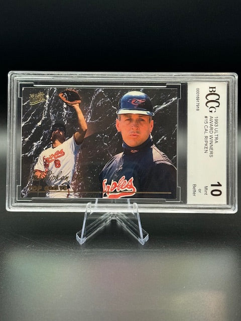 1993 CAL RIPKEN JR FLEER AWARD WINNER CARD  BALTIMORE ORIOLES #8 MARBLE BACKGROUND BCCG 10 MINT OR BETTER