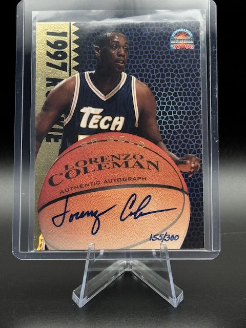 1997 Score Board Basketball Lorenzo Coleman Autograph Card Numbered 155/300