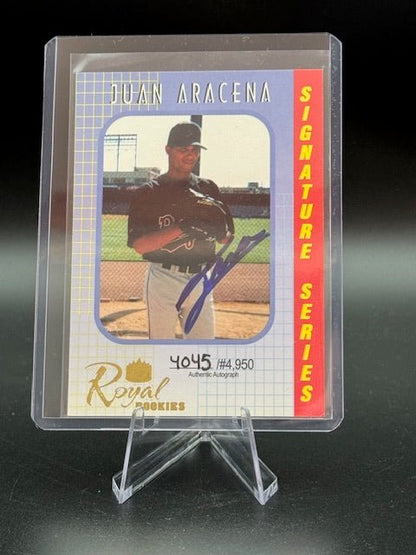 2000 Royal Rookies Signature Series Juan Aracena Rookie Card Numbered 4045/4950 - Curators Corner LLC