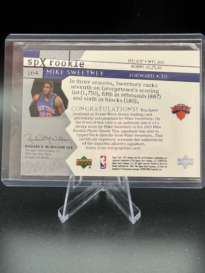 2003 - 04 SPX Upper Deck Rookie Autograph Relic Mike Sweetney #164 Numbered 0750/1999 - Curators Corner LLC