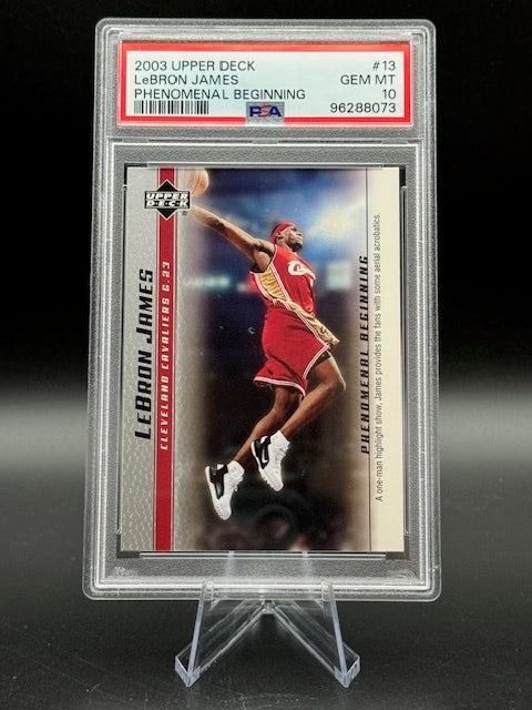 2003 Upper Deck Phenomenal Beginnings LeBron James Rookie Card #13 PSA10