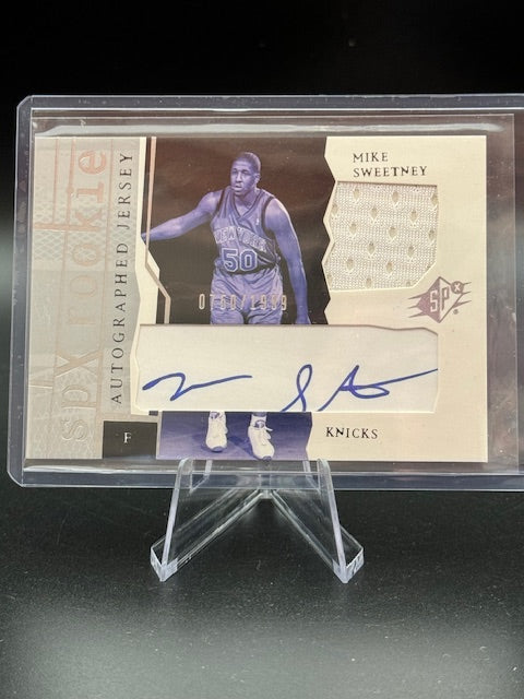 2003-04 SPX Upper Deck Rookie Autograph Relic Mike Sweetney #164 Numbered 0750/1999