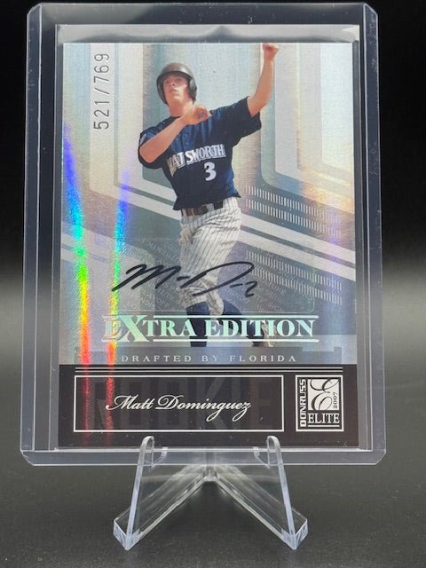 2007 Donruss Elite Extra Edition Matt Dominguez Autograph Card #118 Number 521/769 - Curators Corner LLC
